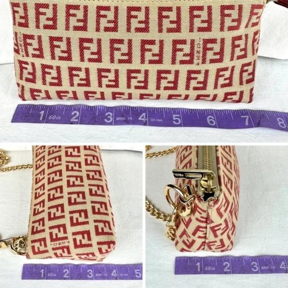 ⭐FENDI Zucca pouch crossbody or bum bag with chain - Picture 15 of 16